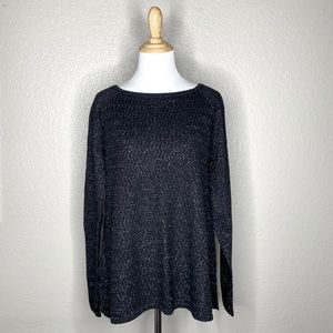 NWOT Ann Taylor Loft sweater, size M, black w/silver, great for the Holiday’s!